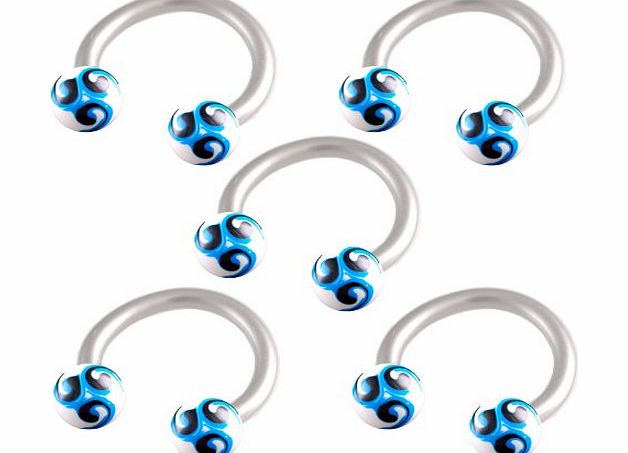 bodyjewelry 16g 16 gauge 1.2mm 5/16 8mm steel circular barbell horseshoe bar ring lip ear tragus studs eyebrow FCEH Jewellery Body Pierced 5Pcs