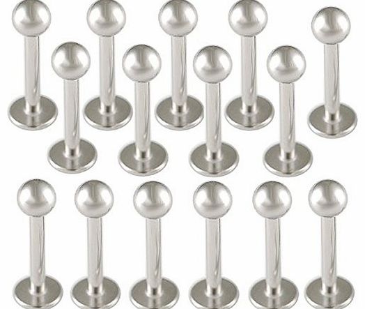 bodyjewelry 16g 16 gauge 1.2mm 5/16 8mm Steel Lip Bar Labret Ring Monroe Ear Tragus Stud ACLR Pierced Body Jewellery 15Pcs