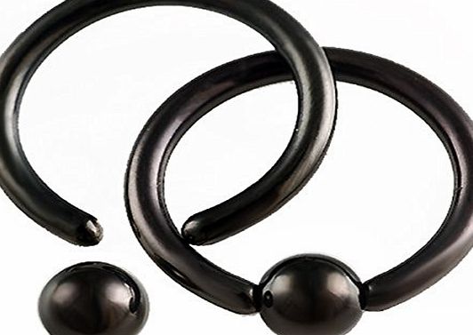 bodyjewelry 2Pcs 16g 16 gauge 1.2mm 5/16 8mm Steel eyebrow lip tragus ear ring bcr captive bead bar Black Pierced Body Jewellery AEHU