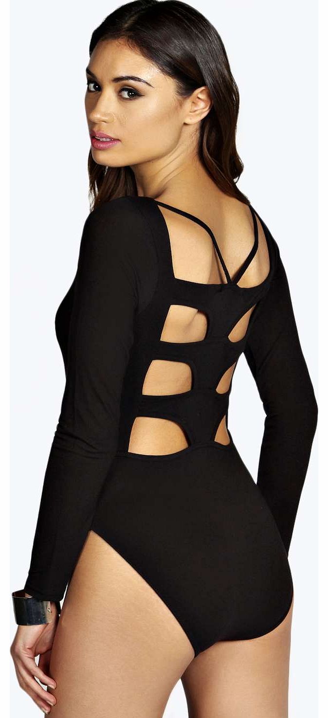 Alexa Cut Out Detailed Long Sleeve Bodysuit -