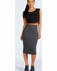 boohoo Alexis Midi Jersey Tube Skirt - charcoal azz48300