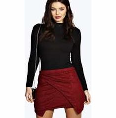 boohoo All Over Lace Asymmetric Mini Skirt - berry