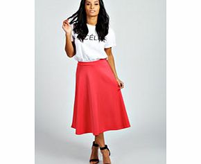 boohoo Arianna Plain Full Circle Midi Skirt - lipstick