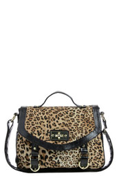 Ashley Leopard Print Vintage Look Satchel