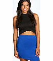 boohoo Asymmetric Hem Scuba Mini Skirt - cobalt azz10545