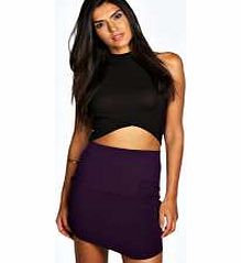 boohoo Asymmetric Hem Scuba Mini Skirt - grape azz10545