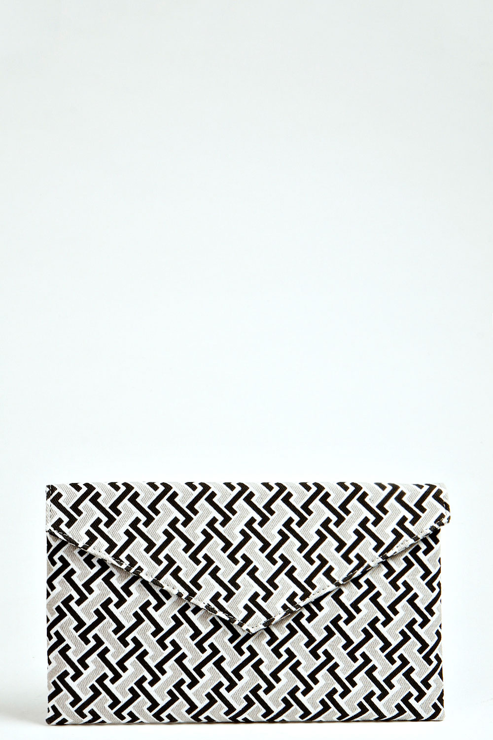 Bella Contrast Tile Print Envelope Clutch