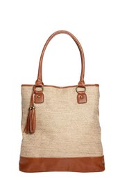 Beth Woven and PU Shopper Bag