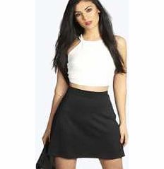 boohoo Black Textured A Line Skirt - black azz11747