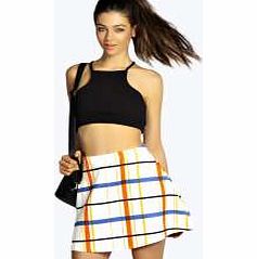 boohoo Blue Check A Line Mini Skirt - blue azz12178