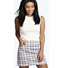 boohoo Blush Check Pocket A Line Mini Skirt - blush