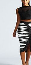 boohoo Bold Monochrome Midi Skirt - black azz43072