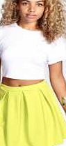 boohoo Box Pleat Colour Pop Skater Skirt - lime azz34744