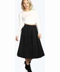 boohoo Box Pleat Scuba Midi Skirt - black azz12809