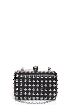 Caitlin Black Studded Box Clutch Female