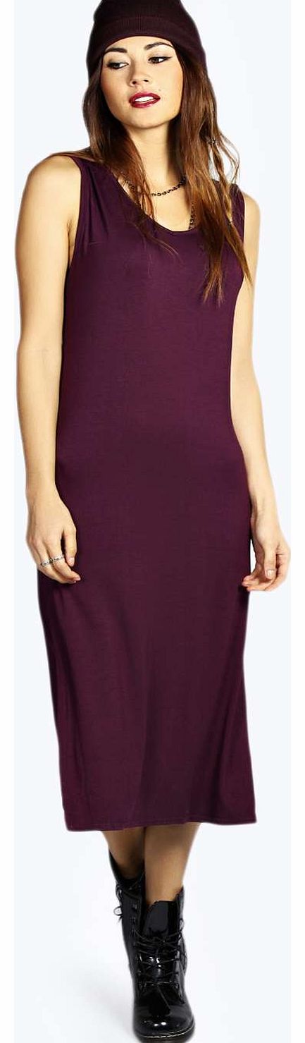 Callie V Neck Column Dress - plum azz18408