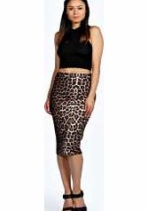 boohoo Cara Leopard Print Midi Skirt - multi azz20464