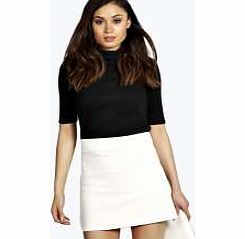 boohoo Cream Textured A Line Skirt - cream azz12176