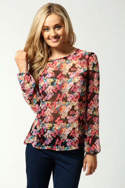 Dahlia Butterfly Print Blouse Female