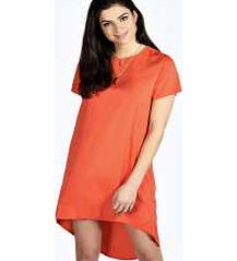 Donna Woven Drape Back Shift Dress - tomato