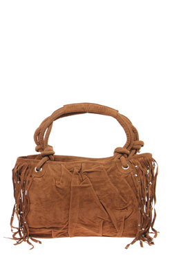 Dotty Fringed Studded Suedette Shopper Female