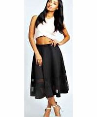 boohoo Double Mesh Midi Skirt - black azz30635