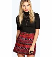 boohoo Dylan Aztec Jacquard Pelmet Skirt - multi azz21778