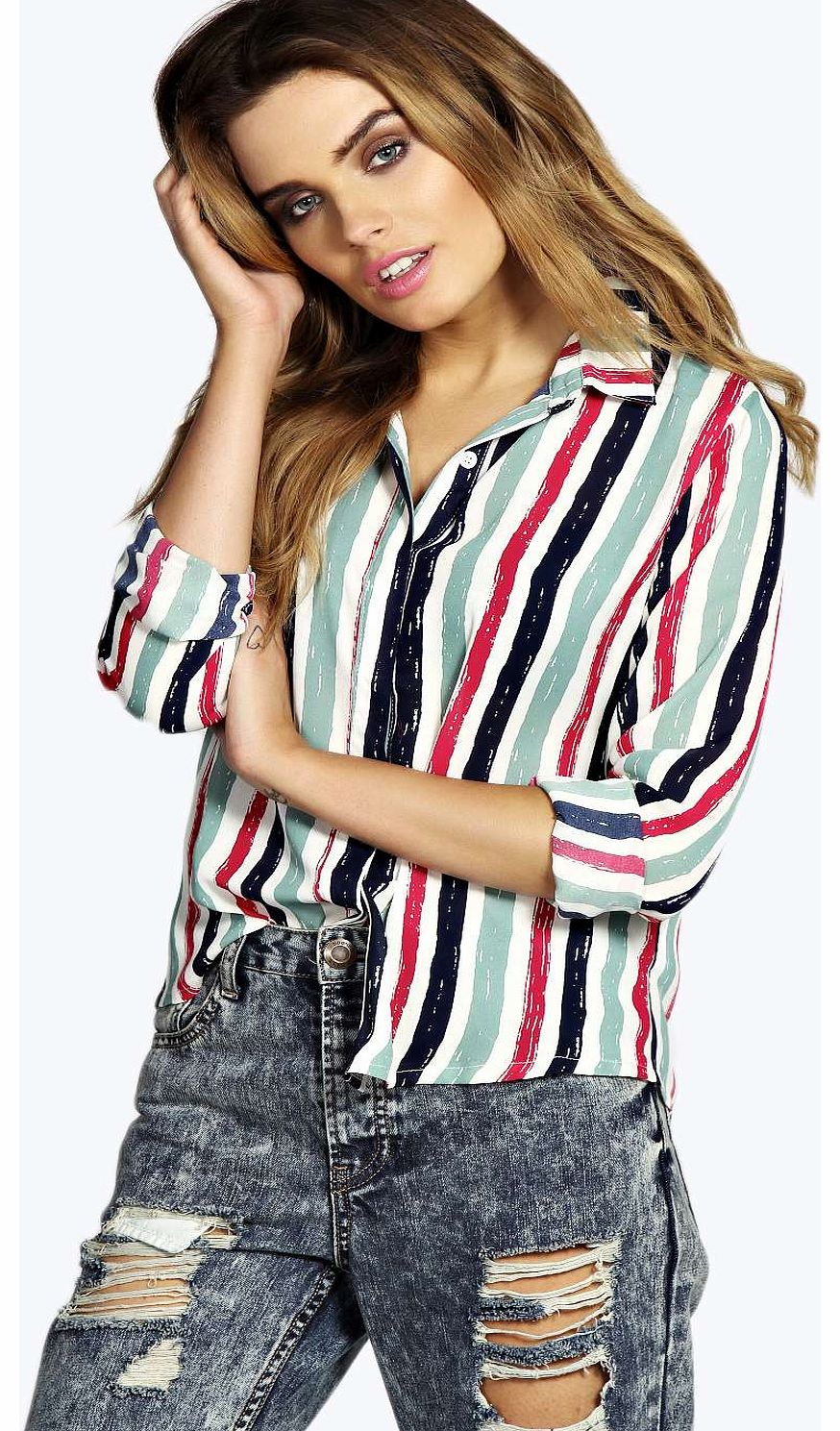 Emily Striped Long Sleeve Shirt - multi azz16468