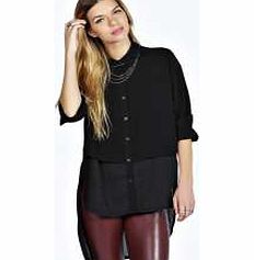 Emma Double Layer Long Sleeve Dip Back Shirt -