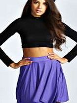 boohoo Flippy Jersey Skater Skirt - vibrant purple