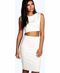 boohoo Floral Jacquard Midi Skirt - ivory azz10717