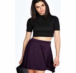 boohoo Full Circle Scuba Skater Skirt - grape azz17665