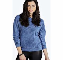 Hannah Snow Wash Sweatshirt - navy azz19933