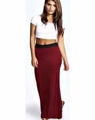 boohoo Helen Jersey Contrast Waistband Maxi Skirt -