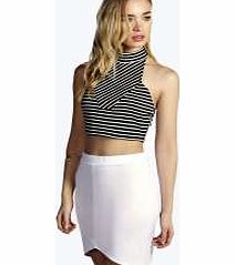 boohoo High Rise Scuba Mini Skirt - white azz10829