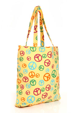 India Peace Print Canvas Bags