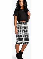 boohoo Jacquard Check Midi Skirt - black azz12918