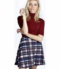 boohoo Jenni Checked Skater Skirt - multi azz19317