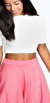 boohoo Jersey Viscose Skater Skirt - coral azz33319