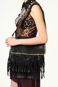 Jodie Leather Look Tassle Cross Body Female