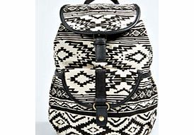 boohoo Joss Large Aztec Pocket Front Rucksack - black