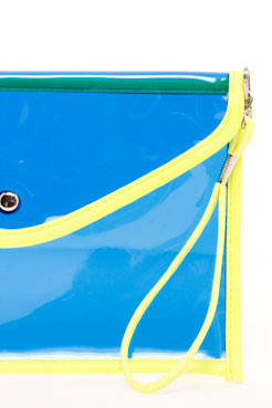 Juliette Neon Trim Perspex Clutch Bag Female