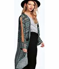 Katherine Dipped Back Printed Maxi Kimono -