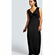 boohoo Katy Plunge Full Skirt Maxi Dress - black azz24772