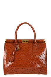 Kora High Shine Faux Ostrich Effect Bag