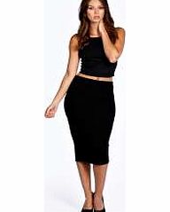 boohoo Lexi Midi Jersey Tube Skirt - black azz42989