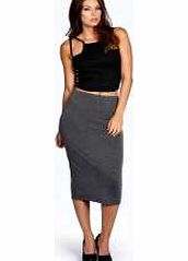 boohoo Lexi Midi Jersey Tube Skirt - charcoal azz42989