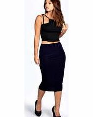 boohoo Lexi Midi Jersey Tube Skirt - midnight azz42989