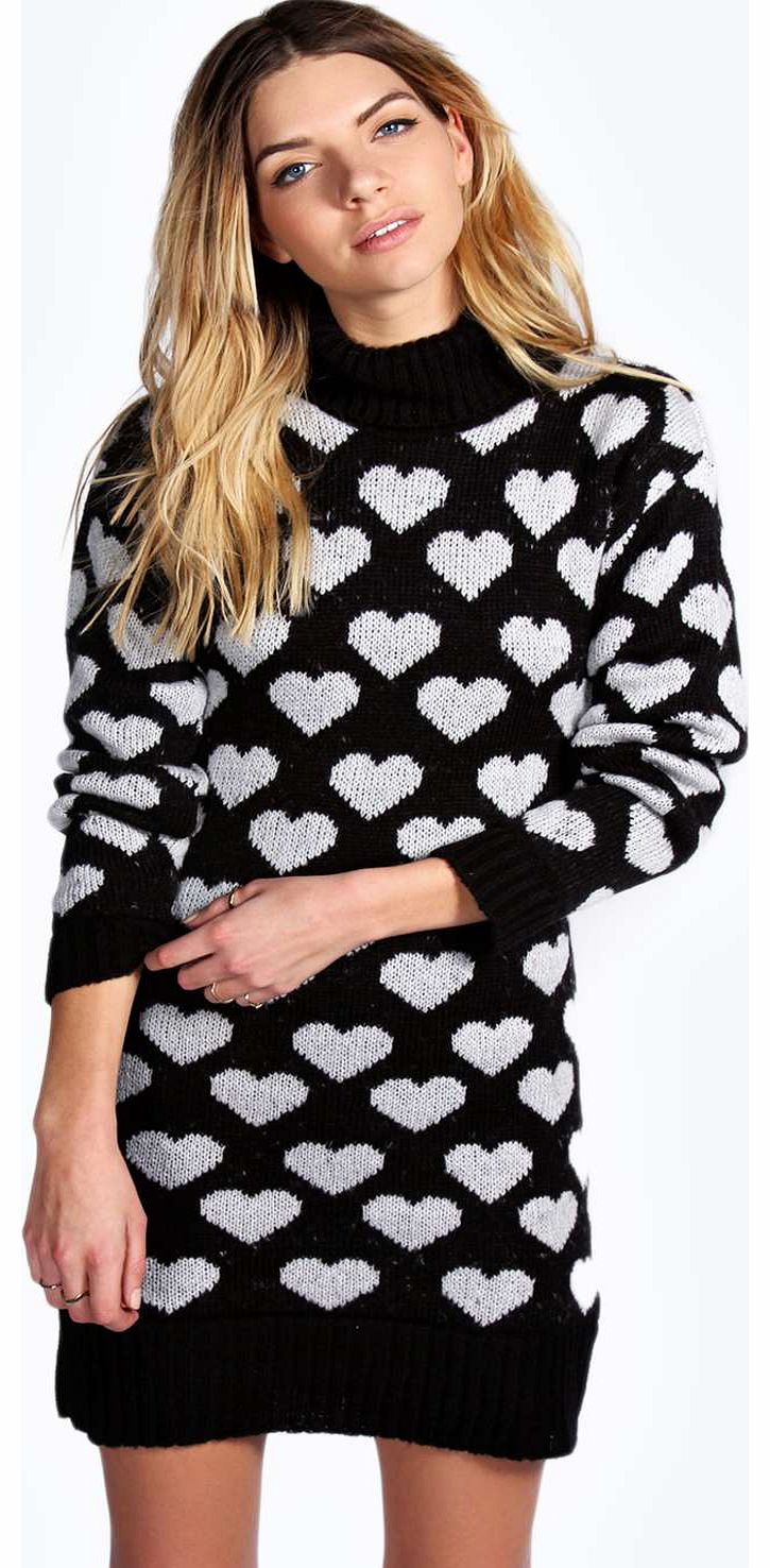 Lilly Laguna Knit Heart Detail Jumper Dress -