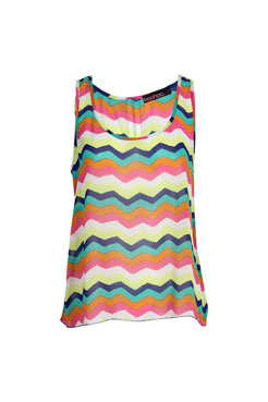 Lizzy Zig Zag Stripe Blouse With Zip Back Female